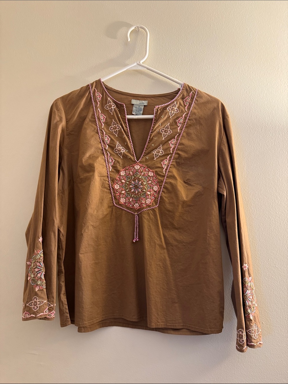 ODILLE ANTHROPOLOGIE Y2K Embroidered Blouse